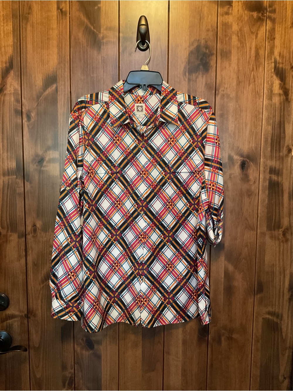 Anne Klein Women's Plaid Button-Down Shirt